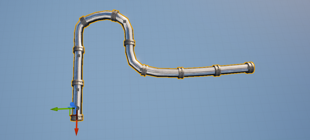 Screenshot of a pipe model in a game engine.